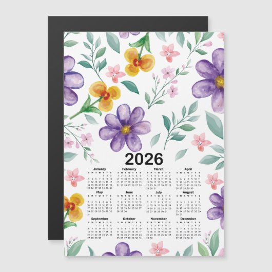 2026 Kalender Kleurrijke Bloementuin (Voorkant / Achterkant)
