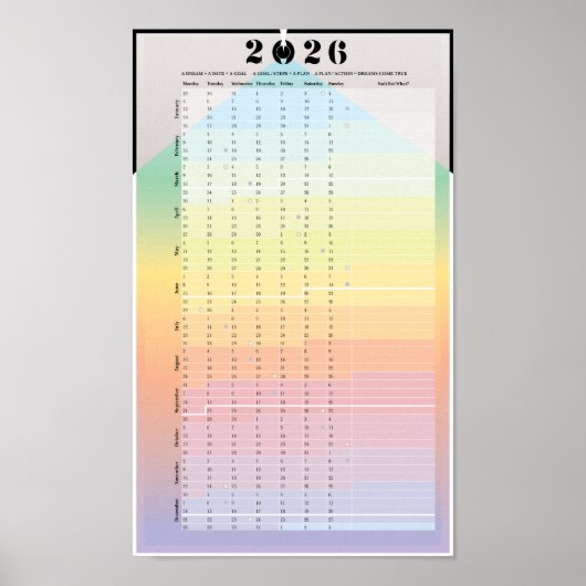 2026 kalender - Maanplanner poster (Voorkant)