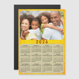 2026 Kalender Magnet Familie Foto Gouden Geel