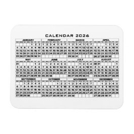 2026 Kalender Magnet Wit Magneet