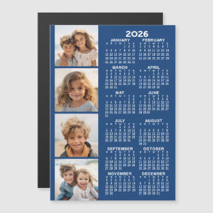 2026 Kalender met 4 Fotocollage Magnetische Kaart