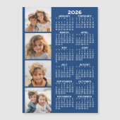 2026 Kalender met 4 Fotocollage Magnetische Kaart (Voorkant)