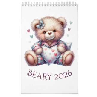 2026 Kalender met schattige teddyberen