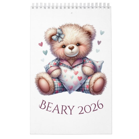 2026 Kalender met schattige teddyberen (Hoes)
