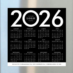 2026 Kalender Minimalistische Business Logo Zwart 