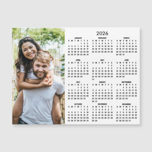 2026 Kalender Modern Eenvoudig Foto Magneet