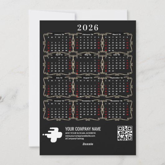 2026 Kalender Nativity Manager Glory to God Script Feestdagenkaart (Achterkant)