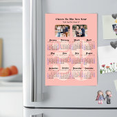 2026 Kalender Nieuwjaar Elegant Roze Magnetisch