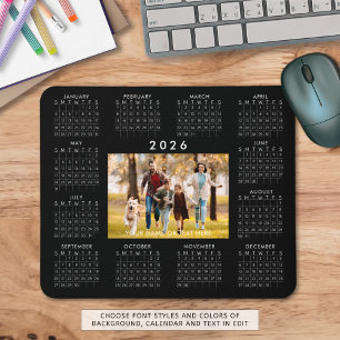 2026 Kalender One Foto gepersonaliseerde aangepast Muismat