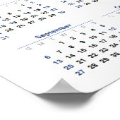 2026 Kalender per maand Home School Kantoor Wall Poster (Hoek)