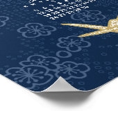 2026 Kalender Poster Origami Kranen Blauw en Goud (Hoek)