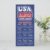 2026 Kalender USA 250 Amerika 1776-2026 Kaart (Staand voorkant)