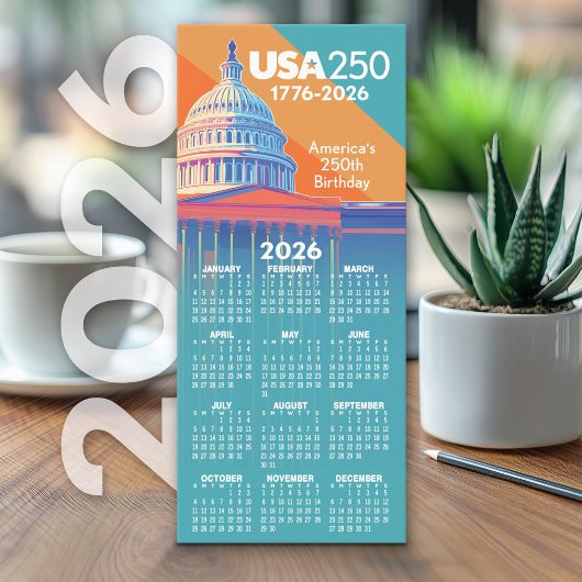 2026 Kalender USA 250 Hoofdstad Dome Amerika Kaart