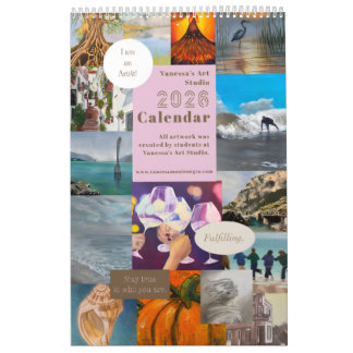 2026 Kalender Vanessa's Art Studio Werk van studen