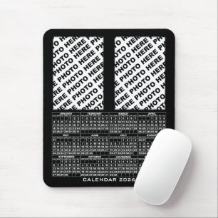 2026 Kalender Voeg 2 Verticale Foto's Mousepad zwa Muismat