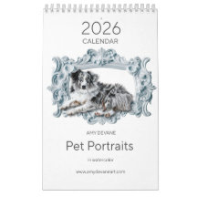 2026 Kalender Waterverf Pet Portraits door Amy DeV