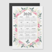 2026 Kalender Waterverf Roze Botanisch Groen (Voorkant / Achterkant)