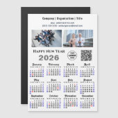 2026 Kalender Zakelijk 2 Foto Logo QR Magnetisch (Voorkant / Achterkant)