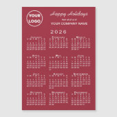 2026 Kalender Zakelijk Logo Rode Vakantiemagnet (Voorkant)