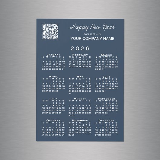 2026 Kalender Zakelijk QR Code Marine Vakantiemagn