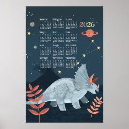 2026 kalenderposter Triceratops  Poster