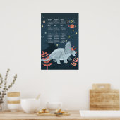 2026 kalenderposter Triceratops  Poster (Keuken)