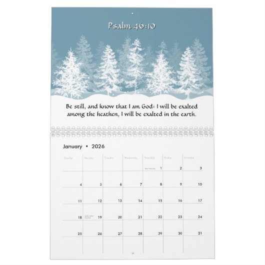 2026 KJV Bible Scripture Three Crosses Inspiration Kalender (Jan 2026)