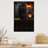 2026 Komondor with Lanterns and Books Calendar Poster (Keuken)