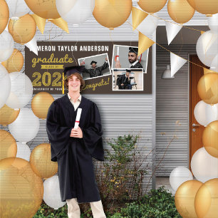 2026 Krachtige Schets Moderne 3 Foto Senior Afstud Spandoek
