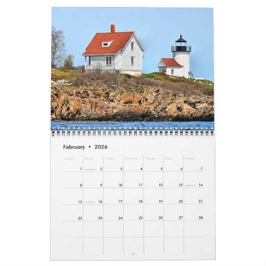 2026 LighthouseGuy.com Calendrier des phares (Feb 2026)
