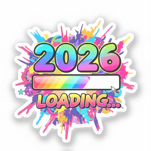 2026 Loading... Progress Bar Sticker (Voorkant)