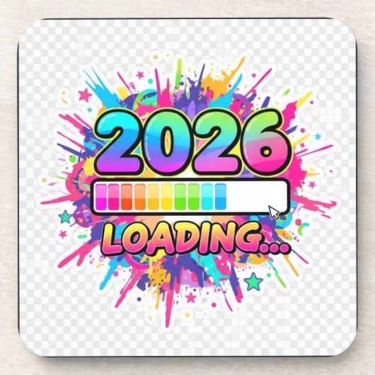 2026 Loading... Progress Bar Sticker Bier Onderzetter (Voorkant)