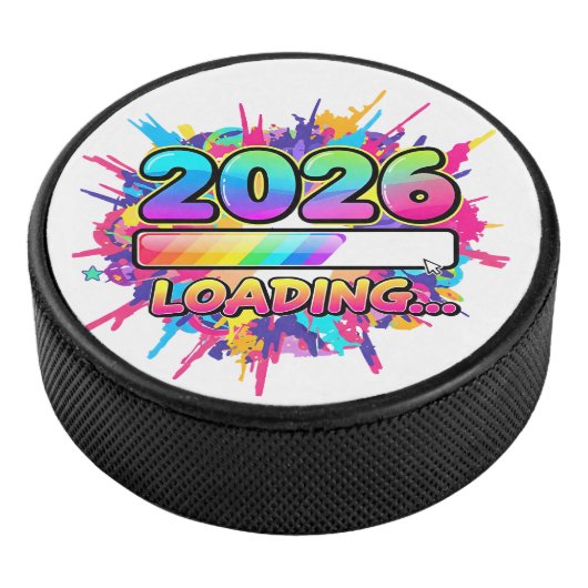 2026 Loading... Progress Bar Sticker Hockey Puck (3/4)