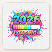 2026 Loading... Progress Bar Sticker Vierkante Kartonnen Onderzetter (Voorkant)