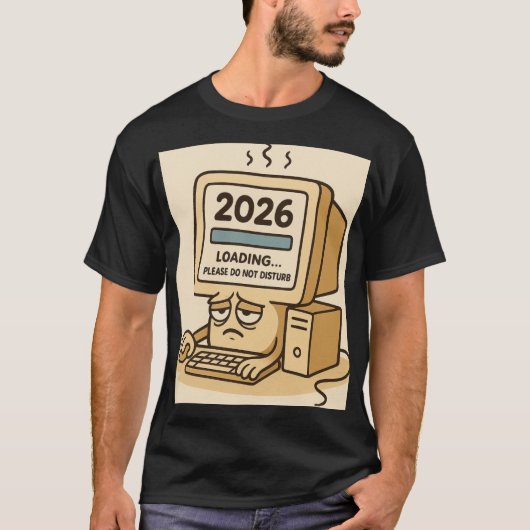 “2026 Loading… System Too Tired” T-shirt (Voorkant)