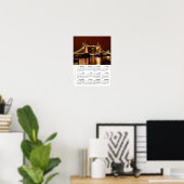 2026 London Calendar, Tower Bridge at Night / UK Poster (Thuiskantoor)