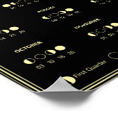 2026 Maanfasekalender Maancyclus Minimalistisch Poster (Hoek)