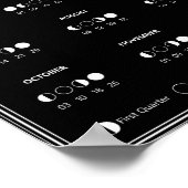 2026 Maanfasekalender Maancyclus Minimalistisch Poster (Hoek)