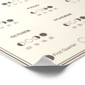 2026 Maanfasekalender Maancyclus Minimalistisch Poster (Hoek)