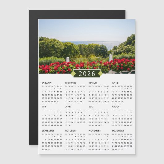 2026 Mackinac Island MI Calendrier photo Magnet (Devant / Derrière)
