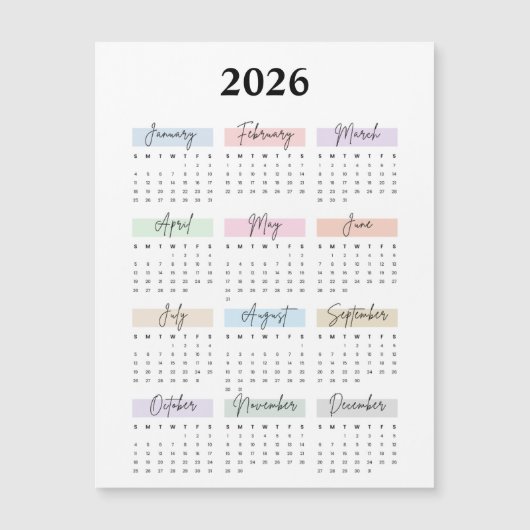 2026 magneetkalender (Voorkant)