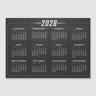 2026 Magneetkalender Zwart en Wit