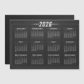 2026 Magnet Calendar Black and White  (Voorkant / Achterkant)