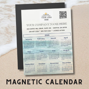 2026 Magnet Calendar Nom commercial Logo Code QR