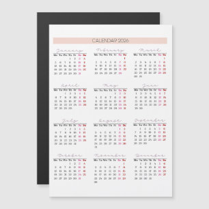 2026 Magnetische kalender Kaart