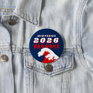 2026 Midterms RED WAVE Ronde Button 7,6 Cm