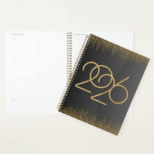 2026 Minimal Black & Gold Planner Cover (Devant avec enveloppe)