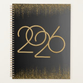 2026 Minimal Black & Gold Planner Cover  (Devant)