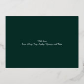 2026 Minimalistisch Modern Script Groen Foto Folie Feestdagenkaart (Achterkant)