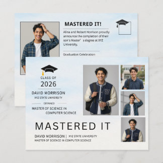 2026 Modern Photo Graduation Announcement Postcard Aankondigingskaart